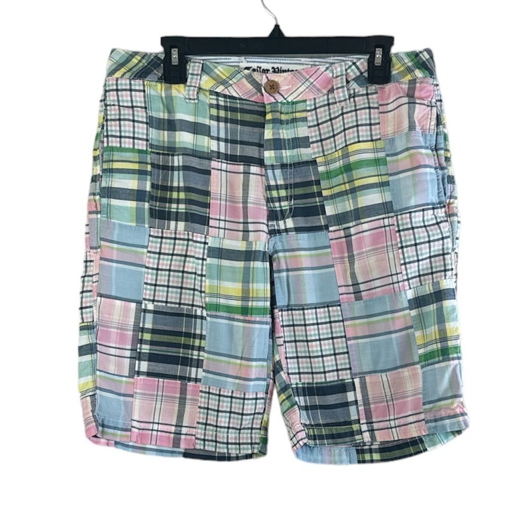 Tailor Vintage Mens Patch Madras Shorts Size 32